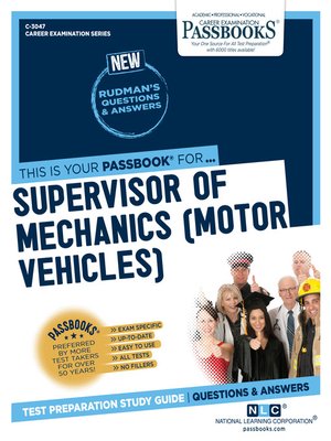 cover image of Supervisor of Mechanics (Motor Vehicles)